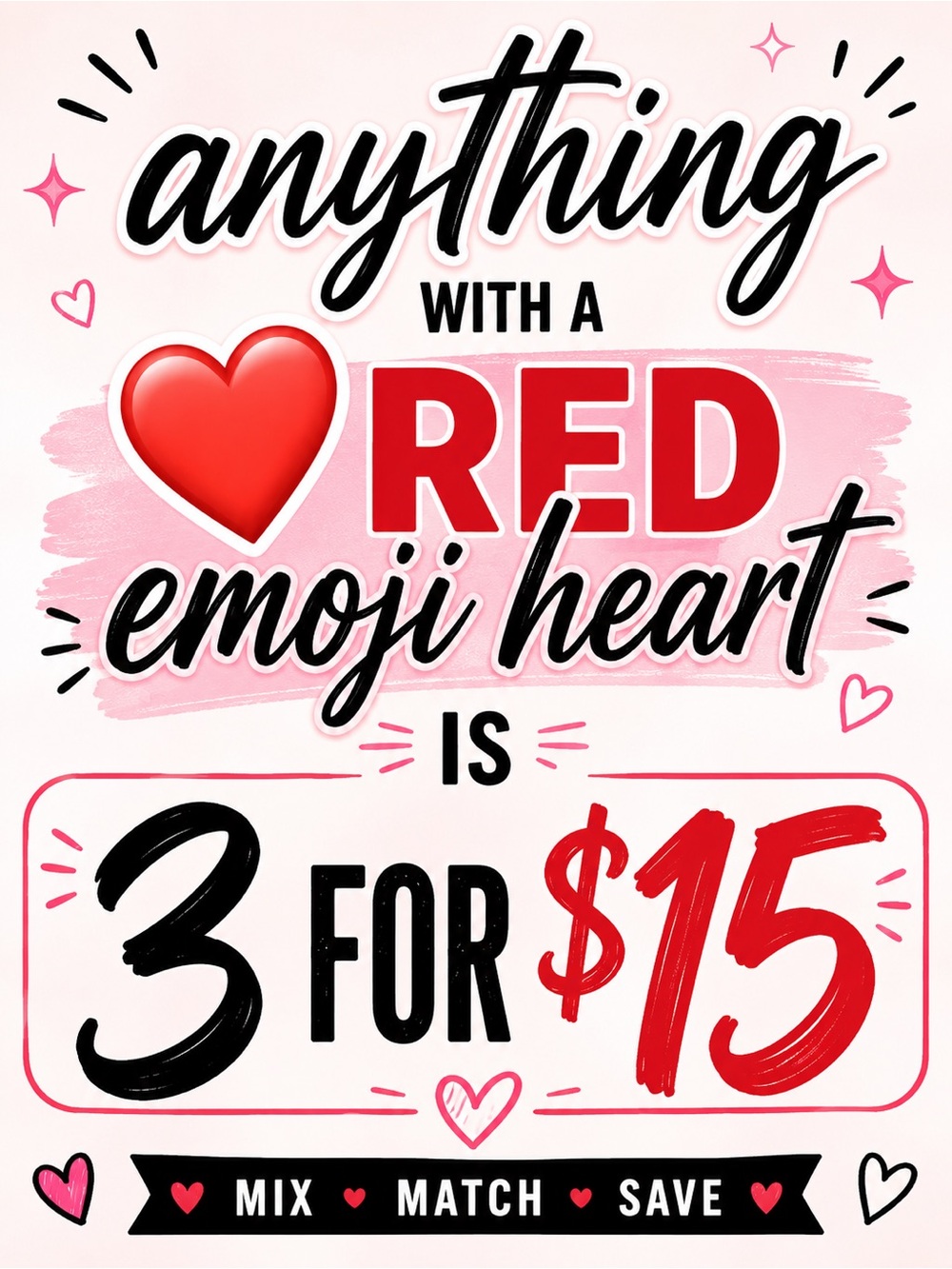 Red Heart Emoji Graphic Sale Poster